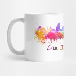 San jose skyline in watercolor Mug